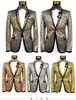 Gold Suit Lastest Coat Pant Design Pus Size 4xl 5xl 6xl Costume Homme Wedding Suits for Men Stage Suit Tuxedo Gold Silver Blue X0909