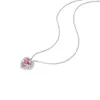 Collar de zafiro rosa hecho a mano de diseñador 14k oro blanco o plata esterlina