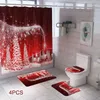 cortina de baño de navidad