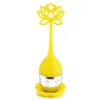 Lotus silicone tea infuser with drip tray stainless steel leaf shape strainer cute loose leaf filter