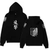 Anime attack på Titan Hoodies Wings of Liberty Pullover Hooded Sweatshirt Mäns Långärmad Kläder Kvinnor Casual Loose Toppar Y0816