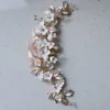 Beyaz Porselen Çiçek Düğün Taç Gelin Saç Tarak Aksesuarları El Yapımı Kadın Başlığı Parti Balo Takı X0726