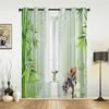 Curtain & Drapes Bamboo Swan Pillar Water Surface Stone Window Curtains For Living Room Bedroom Home Decor Kitchen Christmas