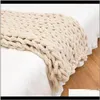 Blankets Textiles & Garden Drop Delivery 2021 Chenille Chunky Weaving Mat Throw Chair Warm Yarn Knitted Blanket Home Decor For Pog243i