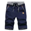 Mäns shorts sommar casual bomull mode stil boardshort manlig dragsko elastisk midja breeches strand kort byxa