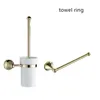 Toilet Brushes & Holders Polished Gold Clean Brush Bathroom Accessories Set Holder Wall Roll Paper Solid Brass Towel Ring Bar