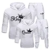 Men039S -spårning 2021 Fashion Autumn Winter Sweatsuits For Men Women Sportwear Set King eller Queen Printed Par Suits 2st HO1257884