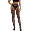 Sports Socks 1# Sexy Girl Women Stockings Garter Belt Stripe Elastic Black Hollow Out Fishnet Stocking Thigh Sheer Tights Pantyhose