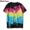 Colortone Tie DyeクルーネックヒップスターメンズTシャツ半袖夏カジュアルTシャツ男性ティーシャツ男服210603