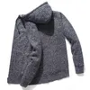 Kapturem Dzianiny Sweter Fleece Cardigan Oversized Męskie sweter Winter Casual Solid Bluzy Sweter Homme Dzianiny Men Coats 211018