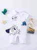 Baby dinosaur brief grafische polo nek jumpsuit zij