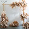 Guirnaldas de flores decorativas Boda Champán Floral Flor artificial Arreglo de fila Camino Bola de plomo Torium Mariage Telón de fondo Pared Deco9292237