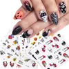 Nail Stickers Halloween Skull Maple Pumpkin 24Designs Mix per set Vattendekaler Wraps för nagel dekoration Manikyr Färgglada Tips