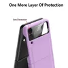 Zachte scharnierzaken voor Samsung Galaxy Z Flip3 Flip 3 5G Case Camera Bescherming Glas Vouwen Koffer Film Screen Protector Harde Cover