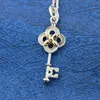 2021 Colar 100% 925 Sterling Silver Key Flor 14K Colares Banhados a Ouro Fit Charms Pingentes DIY Jóias 399339C01