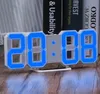 モダンな3Dデジタル目覚まし時計ブルー