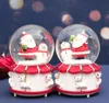 Music Toy Santa Claus Crystal Ball Christmas Lights rotating snow box of Gifts Kids Toys