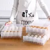 Caixa de armazenamento do ovo do agregado familiar tipo caixa de armazenamento de geladeira plástico caixa de massa transparente caixa dupla camada de ovo 211110