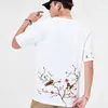 Sokak Moda Marka T Gömlek Magpie Embroiderd Pamuk Yarım Kısa Kollu T-shirt Erkekler Için / Kadınlar için Üst Tee M-4XL 210527