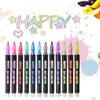 12 Colors Metallic Glitter Colorful Color Outline Marker Kawaii Art Marker Double Line Pen for School Drawing Art Supplies Pen 210705