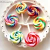 50pcs Cute Rainbow Soft Pottery Lollipops Charms For DIY Personality Bottle Pendants Clay Decoration Earrings Necklace