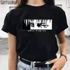 Anime Titan Komik Siyah Kadınlar T-Shirt Kadın O Boyun Harajuku Manga 90s Tops Tee Kız Giysileri, Bırak Gemi X0628