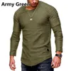 Einfarbig Plissee Hemden Patch Langarm Bluse T-Shirt Männer Frühling Casual Tops Pullover Mode Schlanke Grundlegende männer T-Shirts