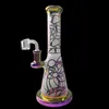 9 Inch Rainbow Colorful 14mm Female Joint Hookahs Glass Bong Showerhead Perc Water Pipes Small Bongs Flared Mouthpiece Rig Oil Dab Rigs