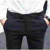 Pantalons pour hommes 2021 Dernier style britannique Noir Slim Fit Skinny Costume Pantalon Formel Long Pantalon Mâle Qualité Stretch Casual Hommes