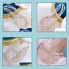 Beaded Halsband hängsmycken 7-8mm vita trippelsträngar naturliga pärlhalsband 18-20-tums kvinnors gåva brud droppleverans 2021 6so1i
