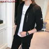 MANTLCONX Young Fashion Jacket Uomo Giacca casual con cappuccio Primavera Autunno Uomo Capispalla Tasca con cerniera Slim Fit Abbigliamento uomo Marca 210819