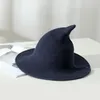 Sibillina Frugale Cappelli a tesa larga solidi Cappello da strega di Halloween Moda Donna Speciale Campaniform Berretto largo 6 colori misti all'ingrosso