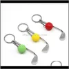 Keychains Fashion Accessories Drop Delivery 2021 Golf Ball Game Pendant Key Ring For Kids Women Man Toy Sports Chain Bkpzy