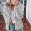 Elegant Solid Faux Fur Coat Kvinnor Höst Vinter Varm Mjuk Zipper Jacka Kvinna Plush Overcoat Casual OuterWear Plus Size 211220