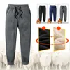 Män tjock fleece termaler byxor utomhus vinter varm casual byxor joggare sport svett för pantaloner hombrre 210810