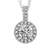 100% Original Solid 925 Silver Necklace Pendant for Women Full Diamond Circle Luxury Fine Jewelry D-118