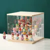 Doll Storage Box Acrylic Wood Material Toy Display Rack Perfume Dust Proof Display Cabinet Multi Layer Organizer HD Transparent 210626