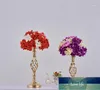 Party Decoration European Style Gold Plated Iron Flower Vase Metal Candle Holder Stick Wedding Centerpiece Event Road Lead Prop1