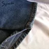 Grå blå hög midja jeans kvinna gata stil bomull mamma ingen stretch kvinnor pojkvän vintage harem byxor 210720