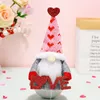 Party Supplies Valentines Day Faceless Doll Ornament Nordic Gnome Love Printed Knitted Hat Standing Tumbler Shape Plush Doll Kid Toy Decor