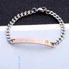 Stailess Steel Alloy Couple Link Chain Bracelets Europe Rose Gold Black His Queen Her King Print Lovers Bangle Bracelet for Valentine's Day gift