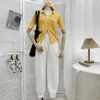 Polo Lapel Podwójny Zipper ICE Silk Sweter Damskie Topy Cardiagns Krótki Rękaw Summer Th Casual Half-Sleeved T-shirt Cardigan 210420