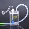 Mini Portable square bottler water Bongs hand Smoking Water Pipes Oil Rig ash catcher with glass oil burner pipe and hose