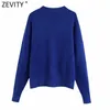 Zevity femmes simplement O cou doux au toucher décontracté pull à tricoter femme Chic basique à manches longues pulls loisirs marque hauts SW902 210914