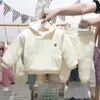 ファッション生まれの女の子の男の子の服セットパーカーとパンツ2PCS温かいフリースの裏地bebeフード付きスーツ冬の服セット03y 2108169824718