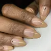 FSHion 디자인 발레 관 Fake Nails Franch 젤리 퓨어 컬러 프랑스어 발레리나 전체 커버 거짓 손톱 DIY 매니큐어 팁 24pcs / 세트 재사용 가능 프레스