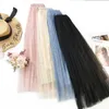 Spódnice kobiety plisowane spódnica koronkowa siatka Tiulowa impreza z wysokim talią Saias Long Faldas Mujer plus size suknia balowa