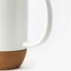 Tazas Taza inferior de corcho de cerámica con tapa Taza de café Aislamiento térmico Leche