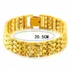 Wide Men's 24k gold plate watch Link Chain bracelets NJGB043 fashion men flowe gift yellow gold plated bracelet