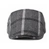 男性秋冬のカビーキャップPlaid Boina Hombre Gatsby Hats Unisexカジュアルフラットキャップ